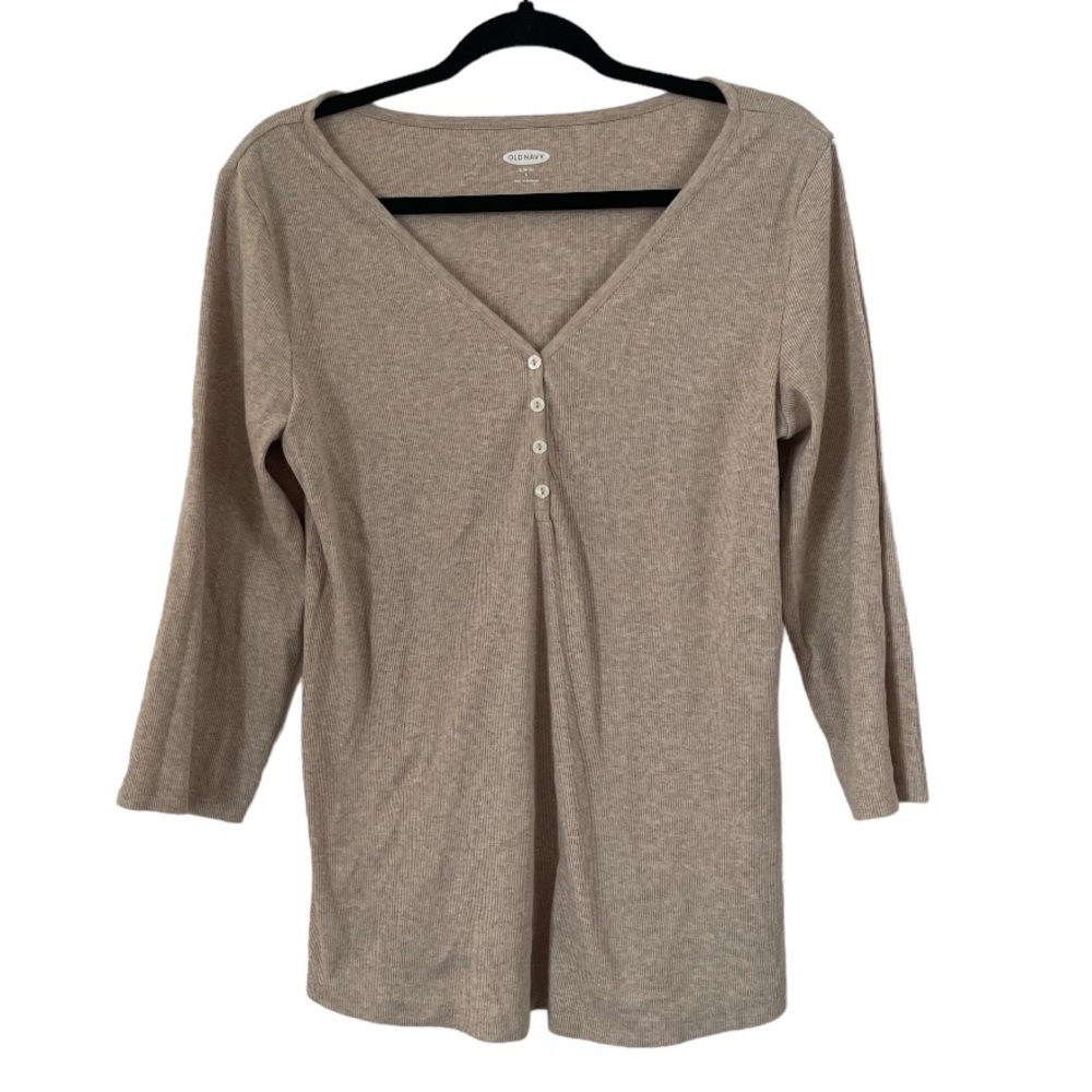 NWOT heather wheat colored Henley top